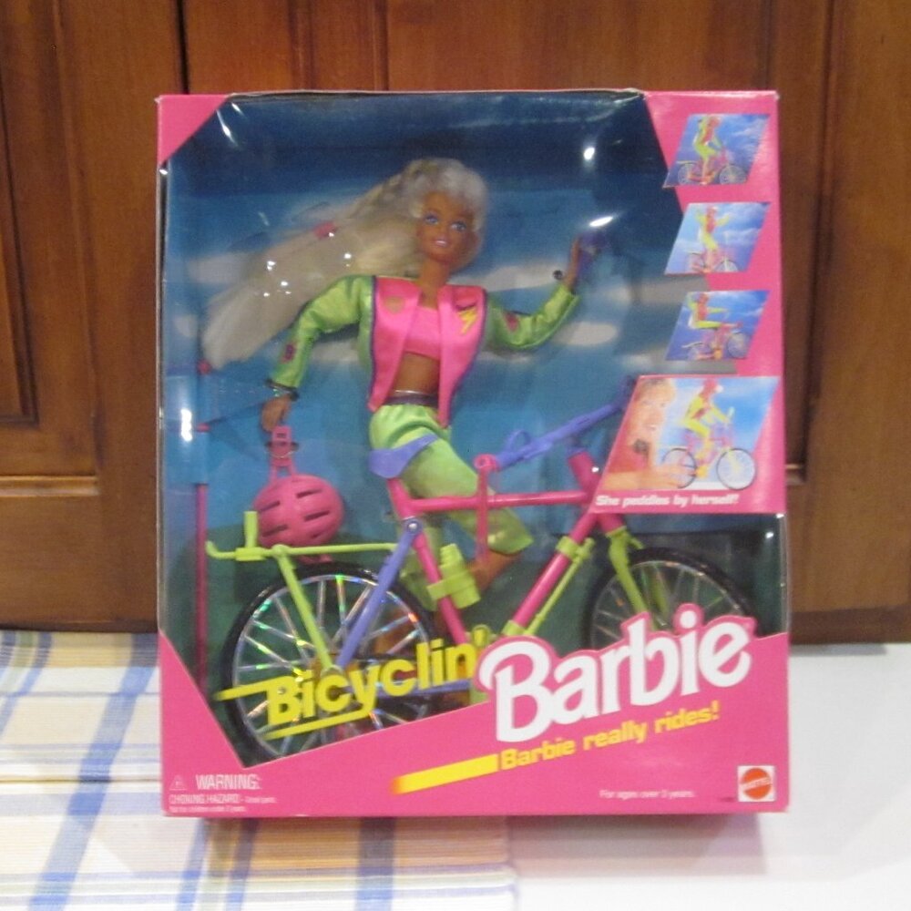 Barbie Bicyclin' Doll with Pink and Green Outfit